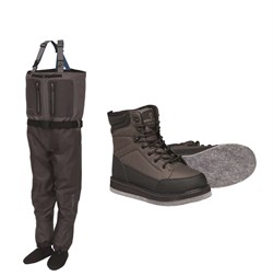 Kinetic X5 Waders with Kinetic Rockgaitor Wading Boot Felt